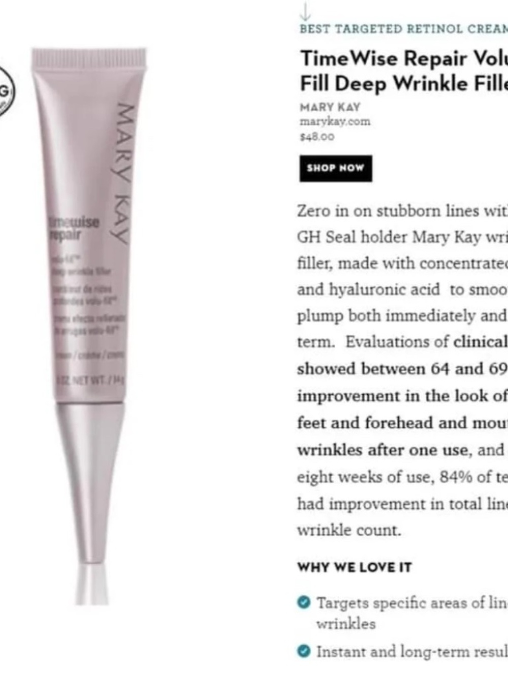 Mary Kay Deep Wrinkle Filler